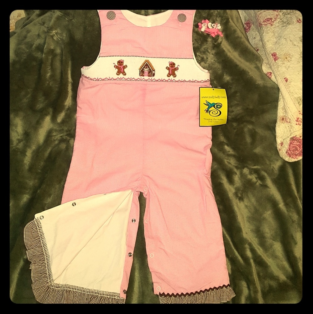 COPY - Smocked gingerbread ruffled romper